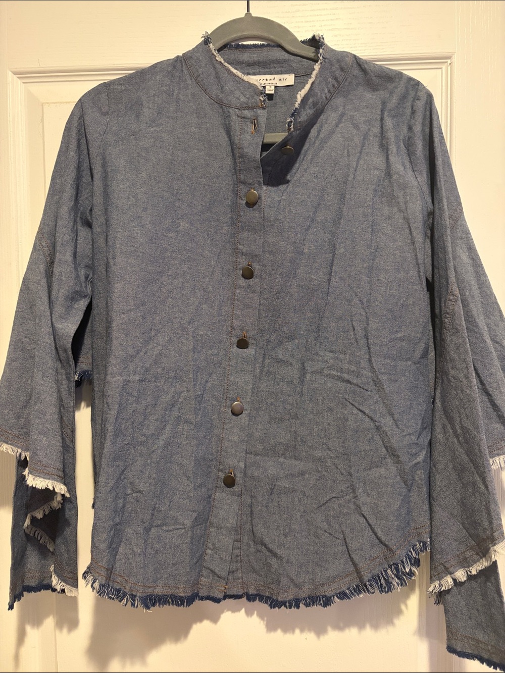 Current Air Light Blue Denim-Style Button Down Shirt for Kids
